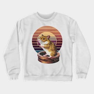 Retro hamster vintage sunset for hamster lovers owners Crewneck Sweatshirt